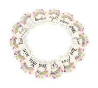 BESTonZON 14pcs Wooden Baby Monthly Cards Painted Keepsakes for Newborns with Beautiful Design, for Celebrating the First Year a Baby's Birth and Life Recording