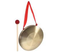 BESTonZON 15.5Cm Hand Gong Traditional Percussion Instrument with Hammer Brass Cymbal for Children Musical Practice