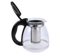 BESTONZON 1500ml Tea Pot Set with Infuser Glass teapot Glass Teapot with Filter Heat Resistant Teapot(Black)