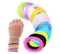 BESTonZON 150Pcs Luminous Silicone Jelly Bracelets with Glow Effect Elastic Night Luminous Wristbands for Women and Soft Silicone Armband Hair Ties for Running Parties Concerts and Festivals