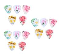BESTonZON 15pcs Floral Ukulele Picks Stylish Instrumental Assistance for Guitar and Ukulele Reusable Plectrums for Musicians Beautiful Design for Comfortable Playing