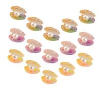 BESTonZON 15pcs Luminous Gradient Color Mini Resin Shell Pearls for DIY Crafting, Glow-in-the-dark Tiny Shell Decorations, Suitable for Dollhouse Accessories and Desktop Décor Random Style