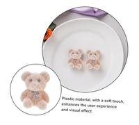 BESTonZON 15pcs Mini Flocked Bear Figurines for DIY Crafts Bulk Pack Tiny Bear Hanging Ornaments for Birthday Party Favors Wedding Decorations Phone Case Accents and Handmade Accessories