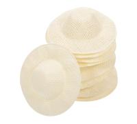 BESTonZON 15Pcs Miniature Woven Straw Hats for Crafts DIY Doll Accessories Tiny Cloth Caps for Home Decor Photo Props and Miniature Dollhouses