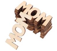 BESTonZON 15pcs Mom Wooden Cutouts Decorative Wood Letter Piece Khaki Delicate Creative Artistic Mom Word Shaped DIY Craft Mother's Day Ornament