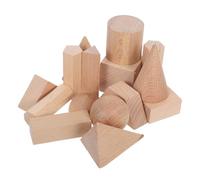 BESTonZON 15pcs Wooden Stacking Cubes Montessori Educational for Natural Beechwood Geometry Building Blocks Early Learning Sorting and Math Games Teacher Supplies