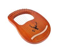 BESTonZON 16 Strings 16-tone Harp Portable Wood Harp Wooden Lyre Marimba Kalimba Lyre Harp 12 Stringed Lyre Beginner Musical Instrument Marimba Instrument Stocking Stuffer Handheld Wrench