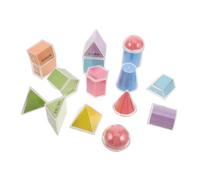 BESTonZON 16pcs Folding Geometry Shapes with Area Nets for Classroom Learning Interactive Math Geometric Solids Blocks Teaching Aid for Volume and Shape Visualization Safe Rounded