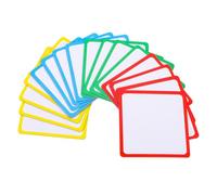 BESTonZON 16pcs Magnetic Dry Erase Cards 6x6cm Square Labels for Whiteboard Classroom Office, Blue Red Green Yellow, Reusable Name Tags Strong Magnets for Teaching and Organizing