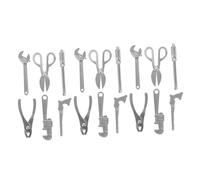 BESTonZON 18pcs Tiny Dollhouse Tools Miniature Dollhouse Tools Fake Simulation Maintenance Miniature Construction Scene Model Tiny Kit Silver
