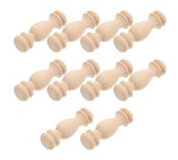 BESTonZON 18pcs Unfinished Wood Roman Column Post Finials 6x1.8cm Vintage Solid Wooden Baluster Spindles for Deck, Staircase, and Furniture Craft Decorations