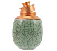 BESTonZON 1pc Pet Memorial Urn for Dog Cat Ashes Ceramic Keepsake Cinerary Holder Wear Resistant Elegant Design for Cherished Remembrance Medium Light Green