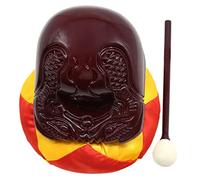 BESTonZON 1set Buddhist Wooden Percussion Instruments Woodblock Stick for Meditation and Prayer Sound Ergonomic Design Deep Woodcarving