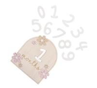 BESTonZON 1set Cards Wooden Monthly Marker Signs for Newborn Announcements Safe Smooth Surface for Showers Gender Reveals Capture Precious Moments