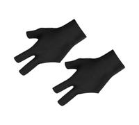BESTonZON 1set Comfortable Elastic Pool Gloves for Snooker Breathable Three Finger Design for Enhanced Grip and Stability Reusable and Washable Billiard Hand Accessories 2pcs