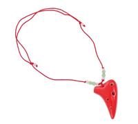 BESTonZON 1set Creative Mini Ocarina Red Design Musical Instrument for Beginners Lightweight Portable Includes Tutorial and Storage Bag