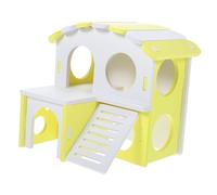 BESTonZON 1set Double-layer Wooden Guinea Pig Villa Hideout Ladder Cozy Hamster House for Small Pets Safe Sturdy Design for Chinchillas Rats Rabbits for Sleeping Playing