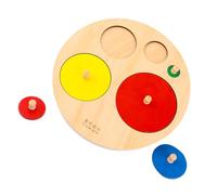 BESTonZON 1set Geometry Panel Grab Board Shape Puzzle Toy for Early Learning Cognitive Development and Shape Recognition Skills Colorful Circular Panels