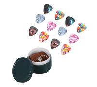 BESTonZON 1set Guitar Pick Creative Printed Design Standard Plectrums Storage Box Odorless Stylish Accessories for Acoustic Electric Guitars