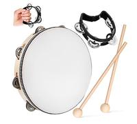 BESTonZON 1set Hand Drum Mallets Tambourine for Adults Lightweight Percussion Instrument Easy to Use Musical Tool for Beginners and