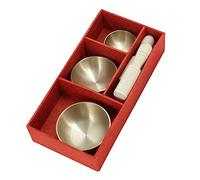 BESTonZON 1set Mini Singing Bowl Set for Meditation and Handcrafted Tibetan Sound Bowl Mallet Portable and Lightweight for Relaxation and Healing Sessions