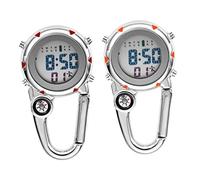 BESTonZON 1set Multi Use Metal Pocket Watch Clip Durable Buckle Watch for Camping Hiking Outdoor Activities Glow The Dark Feature Easy to Attach to Bags Belts for Travel 2pcs