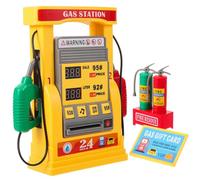 BESTonZON 1Set Multifunctional Gas Station Model Kit DIY Educational with Smart Counting Voice Prompt Interactive Play for Realistic Self Service Design