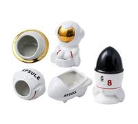 BESTonZON 1Set Space Themed Hamster Feeder Ceramic Food Bowl Bathtub Hideout for Hamsters Chinchillas and Hedgehogs Durable Easy to Clean Design