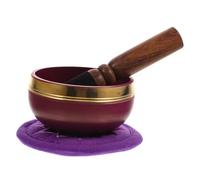BESTonZON 1set Tibetan Singing Bowl Meditation Bowl with Mallet and Cushion for Yoga Home Decor and Mindfulness Practices Finish