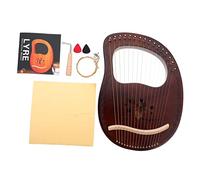 BESTonZON 1set Tone Wooden Lyre Harp Strings Portable Handheld Musical Instrument Includes Tuning Wrench Spare Strings and Picks for Beginners Ancient Style Design