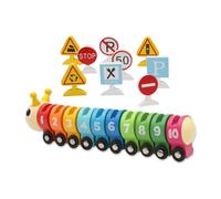 BESTonZON 1set Wooden Train Toy for Boys and Girls Educational Learning Toy Number Cognition Fine Motor Skill Development Safe and Fun Early Learning