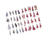 BESTonZON 2 Packs Vintage Characters Stickers for Scrapbook and Journal DIY Retro Fashion Week Decorative Stickers 40 Sheets Per Pack for Journaling and Scrapbooking Projects