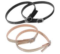 BESTonZON 2 Pairs High Heel Shoe Straps for Women Replaceable Artificial Leather Heel Strap with Metal Buckles Convenient Fixing Non-skid and Beautiful Female Accessory