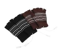 BESTonZON 2 Pairs USB Heated Gloves Half Finger Mitten Warmers for Winter Comfortable Flexible Design for Typing Outdoor Activities for Skiing Riding Gaming