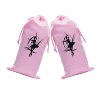 BESTonZON 2 Pcs Ballet Shoe Bags Drawstring Soft Satin Dance Shoe Storage Pouch 13x27cm Portable Ballet Carrier for Dance Practice and Travel