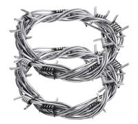 BESTonZON 2 PCS Fake Barbed Wire Decoration, 7.87 Feet Halloween Prop, Realistic Simulation Barbed Wires for Haunted House, Creepy Party Prank and Scary Indoor Outdoor Decor