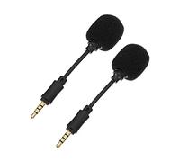 BESTonZON 2 Pcs Mini Noise Reduction Microphone, High Sensitivity Recording Mic with Wide Frequency Response and Shielded Wire, Voice Recording and Singing for Home Use
