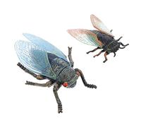 BESTonZON 2 Pcs Mini Simulation Cicada Ornament Lifelike Insect Decor for Educational Play and Nature Themed Party Favors Safe Plastic Models