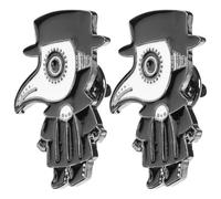 BESTonZON 2 Pcs Plague Doctor Enamel Brooch Pin Set Punk Style Lapel Pins for Womens Clothes Hats Jackets Decorative Accessories