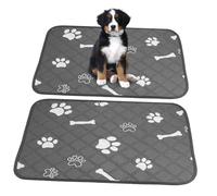 BESTonZON 2 Pcs Reusable Washable Puppy Potty Pads for Dogs Grey Bone Design Leak Resistant Dog Pee Mats Easy to Clean Absorbent Pads for Urine Protection and Floor Care