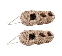 BESTonZON 2 Pcs Straw Birdhouses Outdoor Bird Nest Boxes Lightweight Comfortable Living Place to Protect Birds from Weather for Garden and Wedding