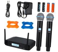 BESTonZON 2 Pcs Wireless Microphones Vocal Mic System with High-fidelity Sound and Wireless Design for Performing on Stage Or Outdoor Activities Black Abs Handheld Microphone for Karaoke