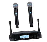 BESTonZON 2 Pcs Wireless Singing Microphone System Black Abs Material One-to-two Function Rechargeable Battery Included for Performing on Stage Or Home Ktv Party