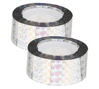 BESTonZON 2 Rolls Reflective Bird Scaring Tape Weatherproof Pet Spiral Scare Ribbon for Garden Patio Fence Dual Sided Safety Bird Deterrent Outdoor Hanging Suspension Device