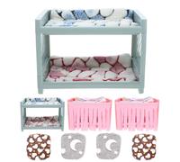 BESTonZON 2 Set Double-Layer Hamster Bed With Plush Cushion And Blanket Small Animal Hideout Nest Pet Sleeping House For Guinea Pigs Hamsters And Rats