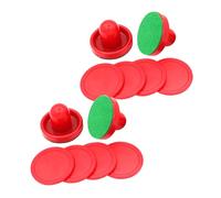 BESTonZON 2 Sets Air Hockey Replacement Pucks and Pushers with Self-adhesive Lint Pads Compatible Table Hockey Pusher Pad Accessories for Home and Game Center Easy Fast Maintenance and