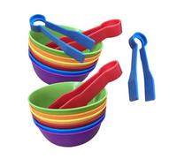 BESTonZON 2 Sets Color Sorting Bowls and Tweezers Learning for Safe Smooth Surface Educational Counting Math Game for Brain Development and Hand Strength Building