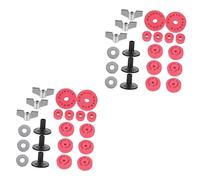 BESTonZON 2 Sets Drum Pads Practical Drum Cotton Pad Drum Clutch Cotton Pads Hat Cymbal Felts Cymbal Replacement Accessories Drum Cymbals Supplies Cymbal Cushion Gasket Cymbal Nuts Red Metal
