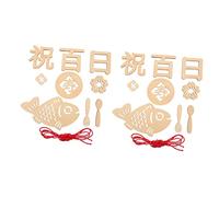 BESTonZON 2 Sets Hundred Days Wooden Sign Announcement Cards Milestone Discs Newborn Photo Props Milestone Cards Photo Props Cards Sign Decor Newborn One Hundred Day Photo Props