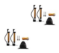 BESTonZON 2 Sets Lightweight Portable Basketball Pump Set High Pump for Bikes Inflatables Includes Net Bag Ball Bag Compact Durable Design